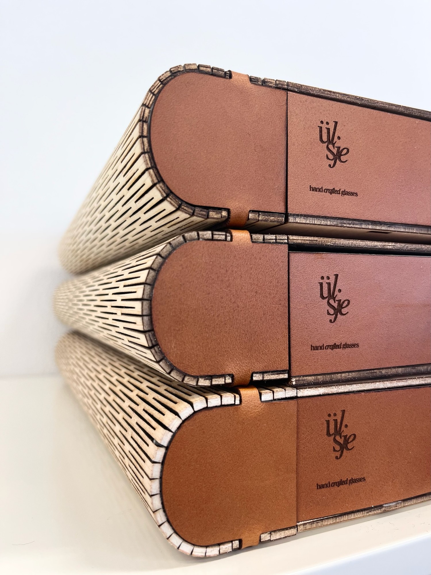 Ülsje Handcrafted Glasses with the bespoke LINFIN case
