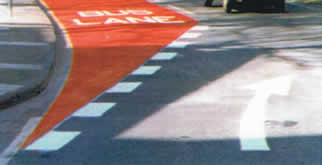 HIgh Friction Surfacing, Bus lane, west midlands