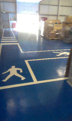 Factory floor, safety walkways-1, west midlands