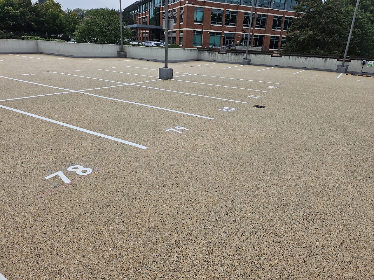 Numbered car parking bays