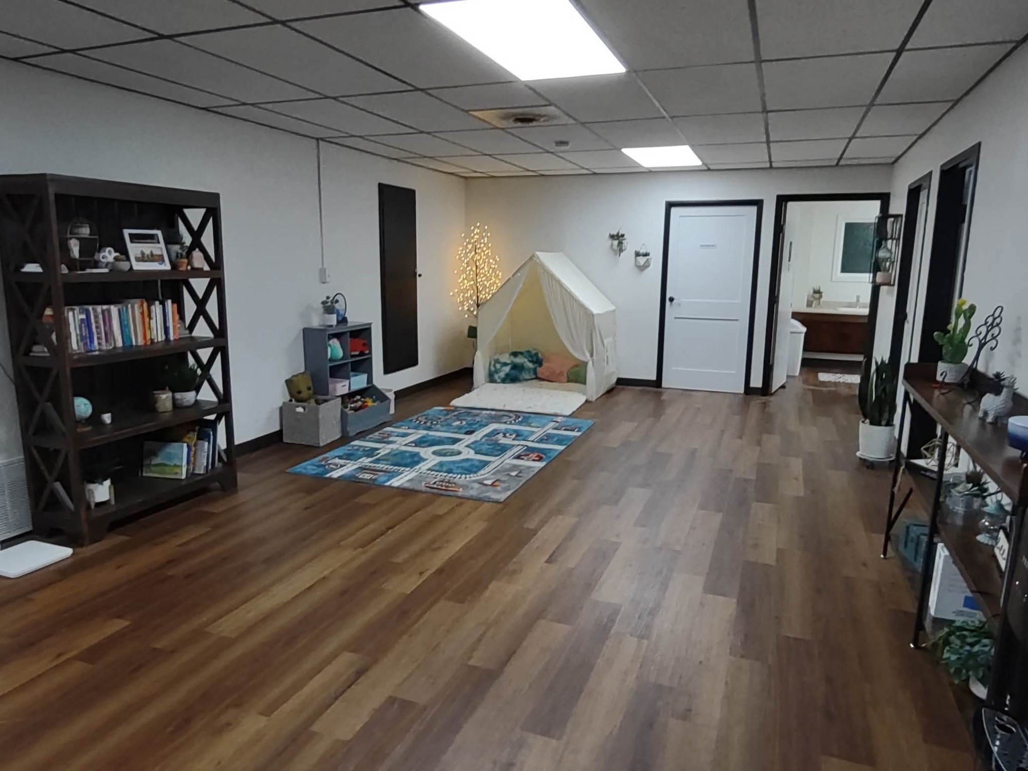 A cozy kids' play area inside the Fruitful Oaks Direct Primary Care office