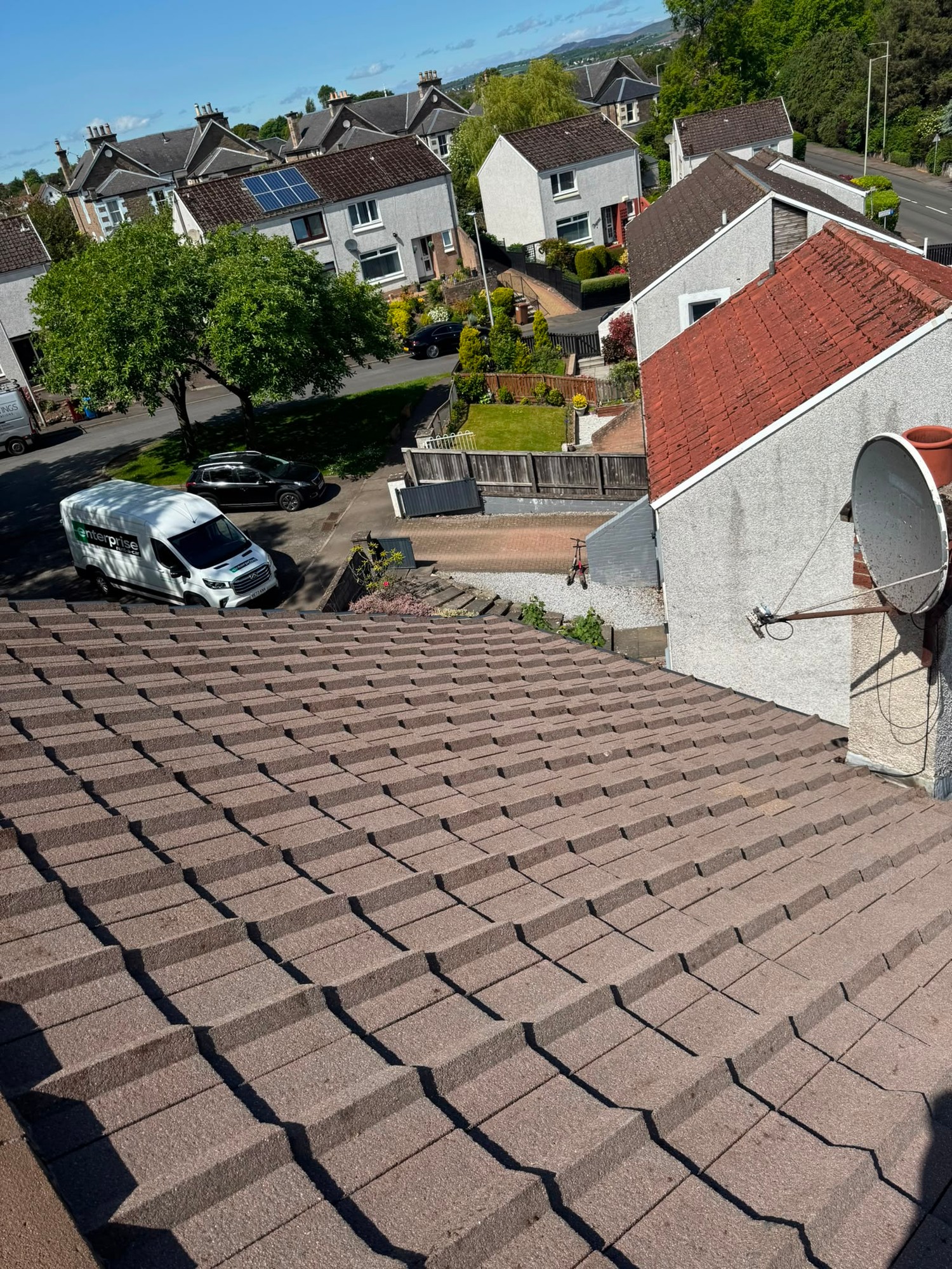 Roof cleaned and prepared Dundee — biocide treated and ready for coating