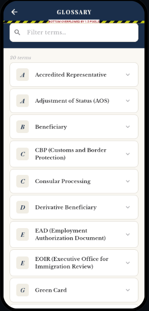 LOGOS App — Built-in glossary