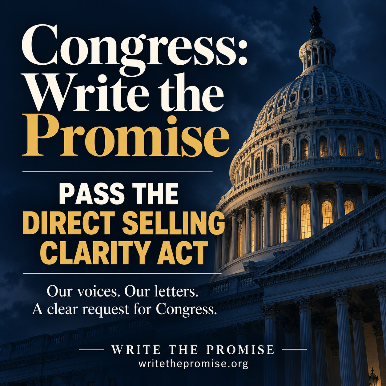 Post 21: Congress: Write the Promise