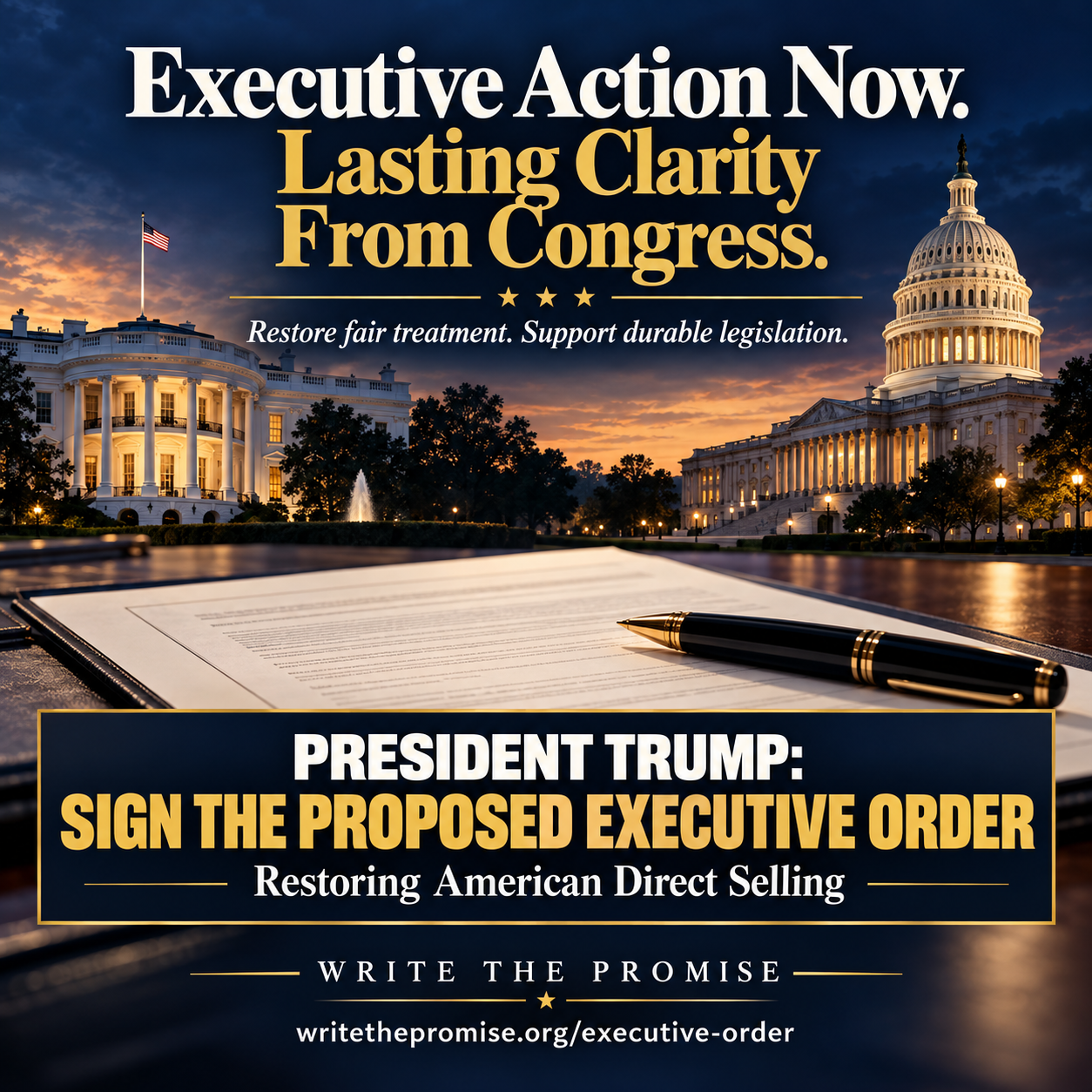 Post 28: Executive Action Now. Lasting Clarity From Congress.