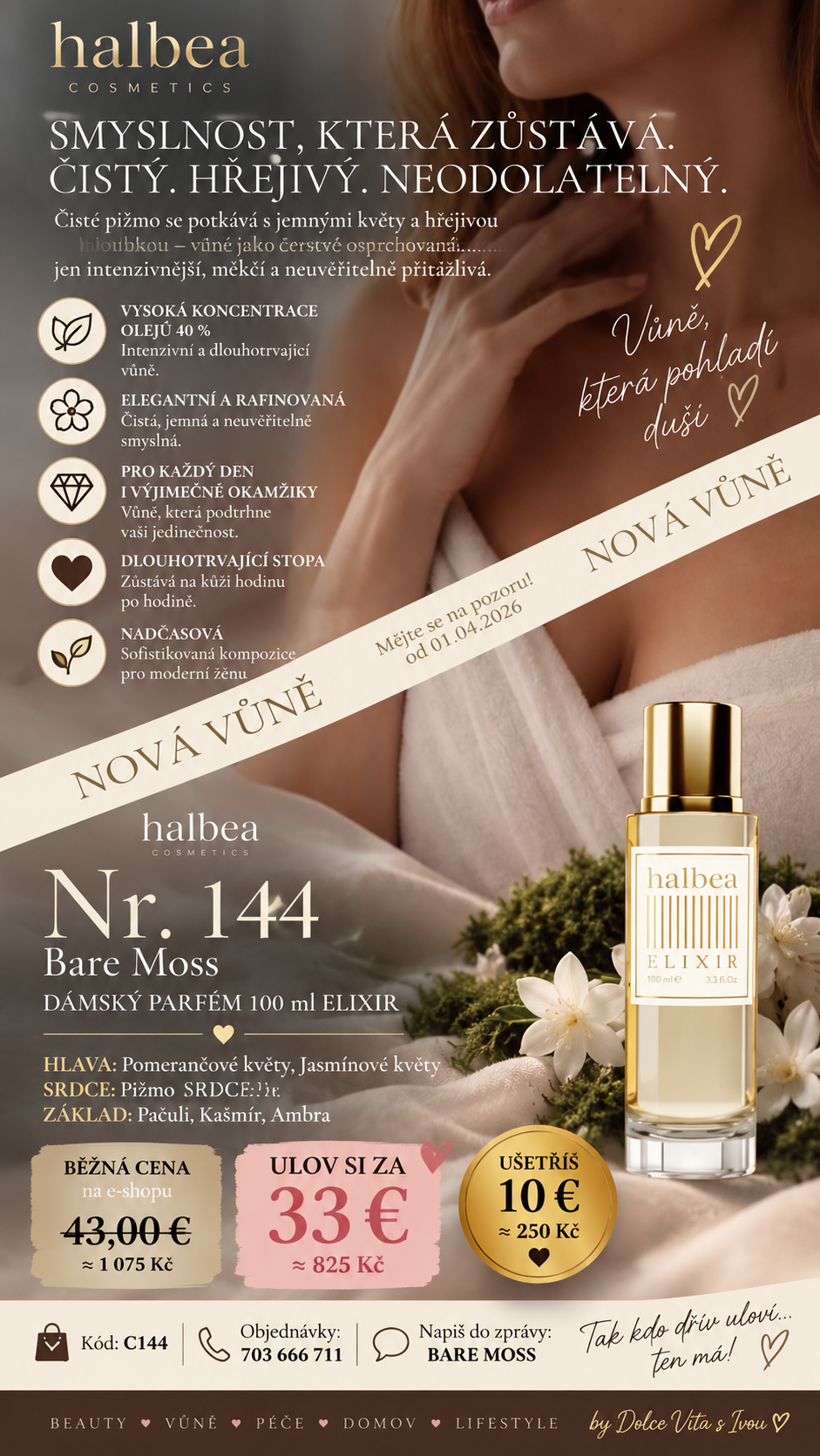Nr. 144 Bare Moss – dámský parfém 100 ml elixir