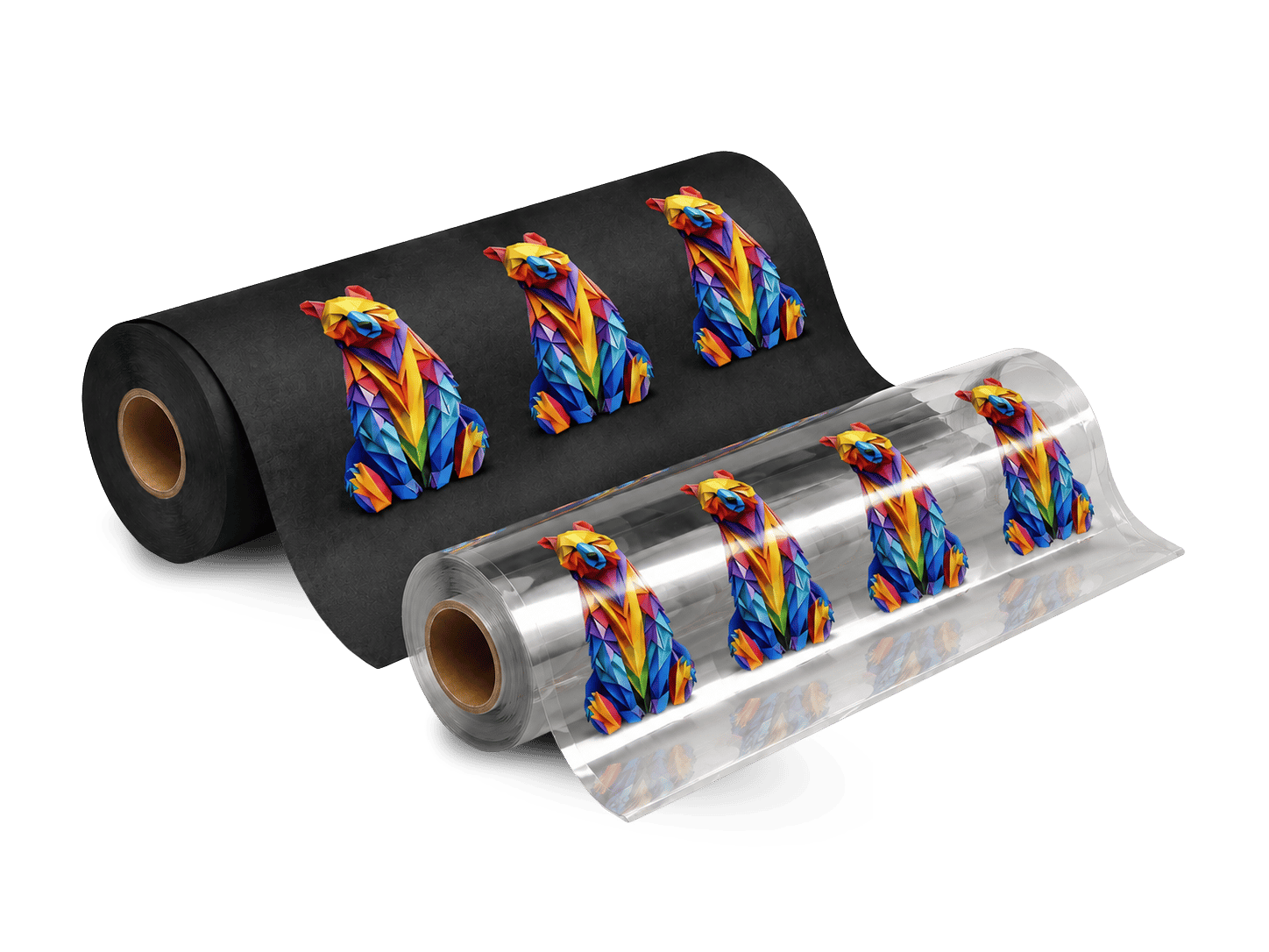 Flexographic printing on rolls