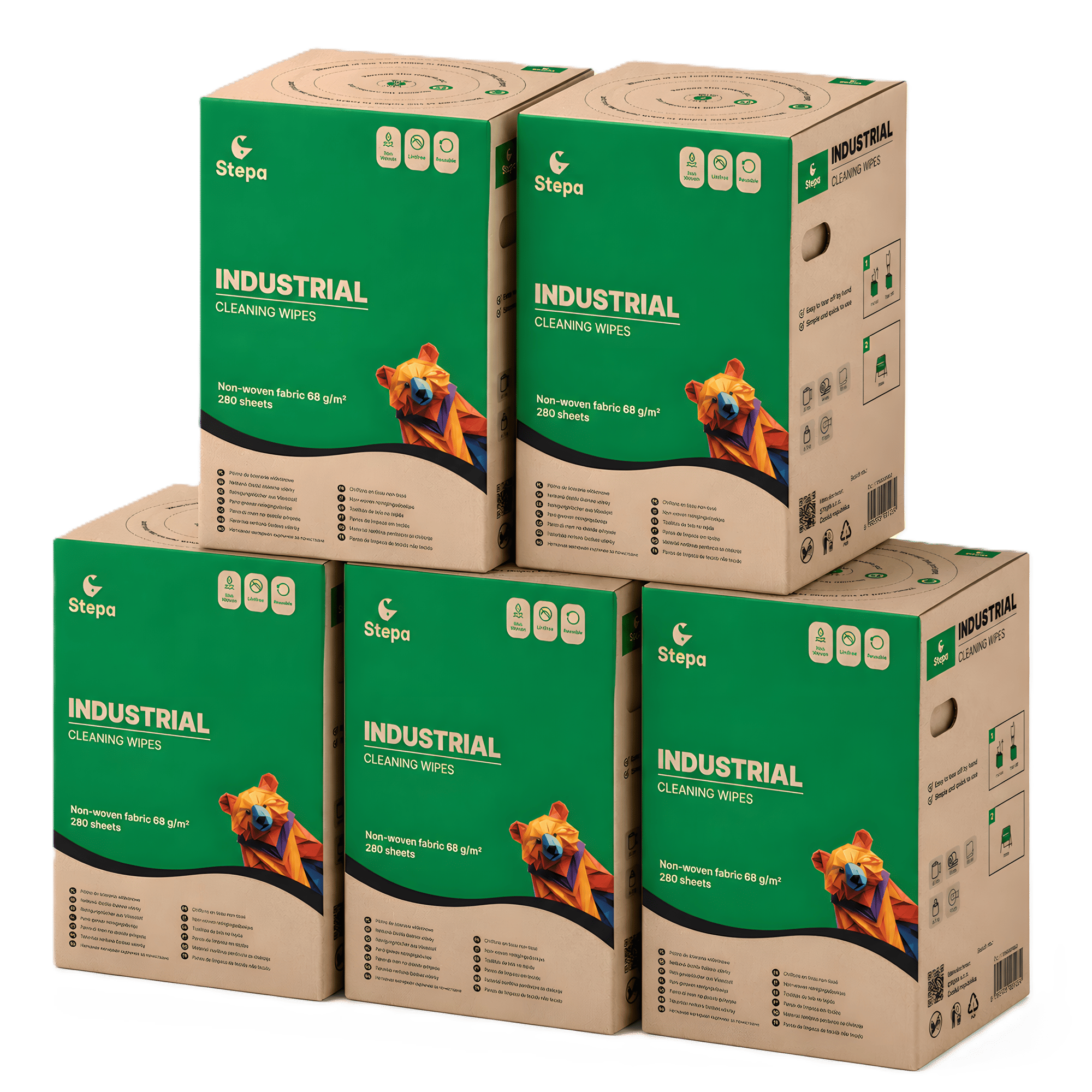 STEPA Industrial Cleaning Wipes — 5 krabic