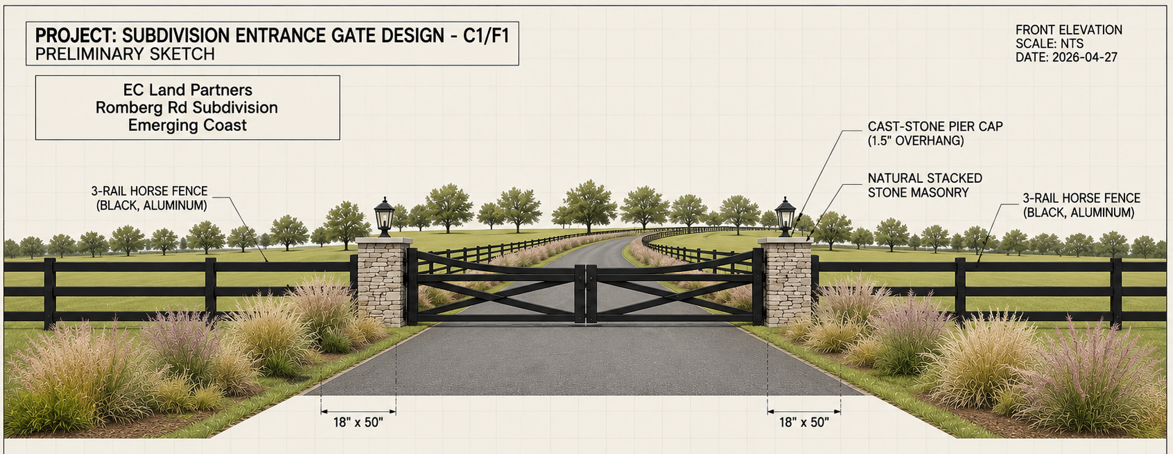 Proposed Subdivision Entrance Gate Schematic