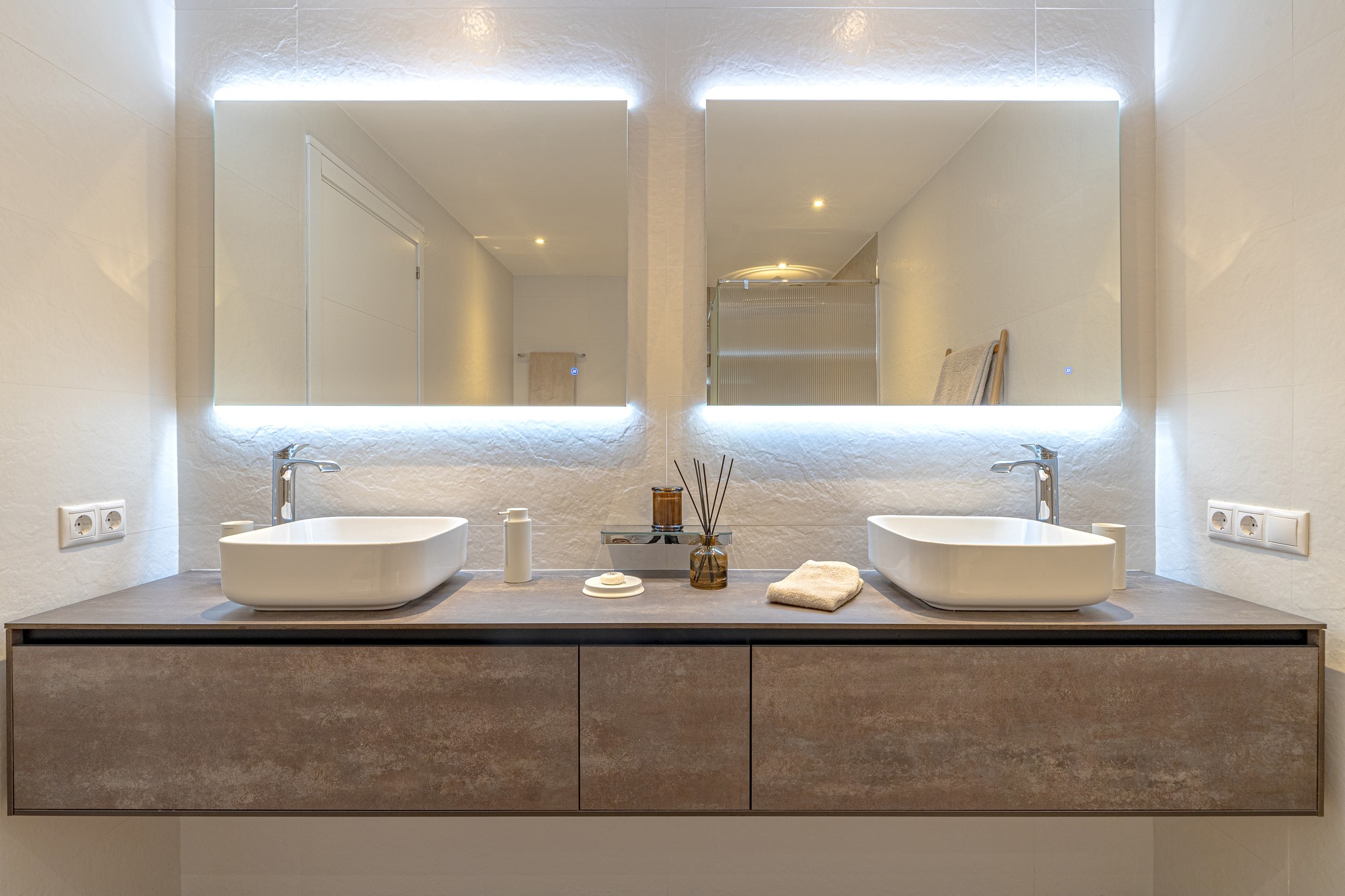 Double vanity in the renovated bathroom