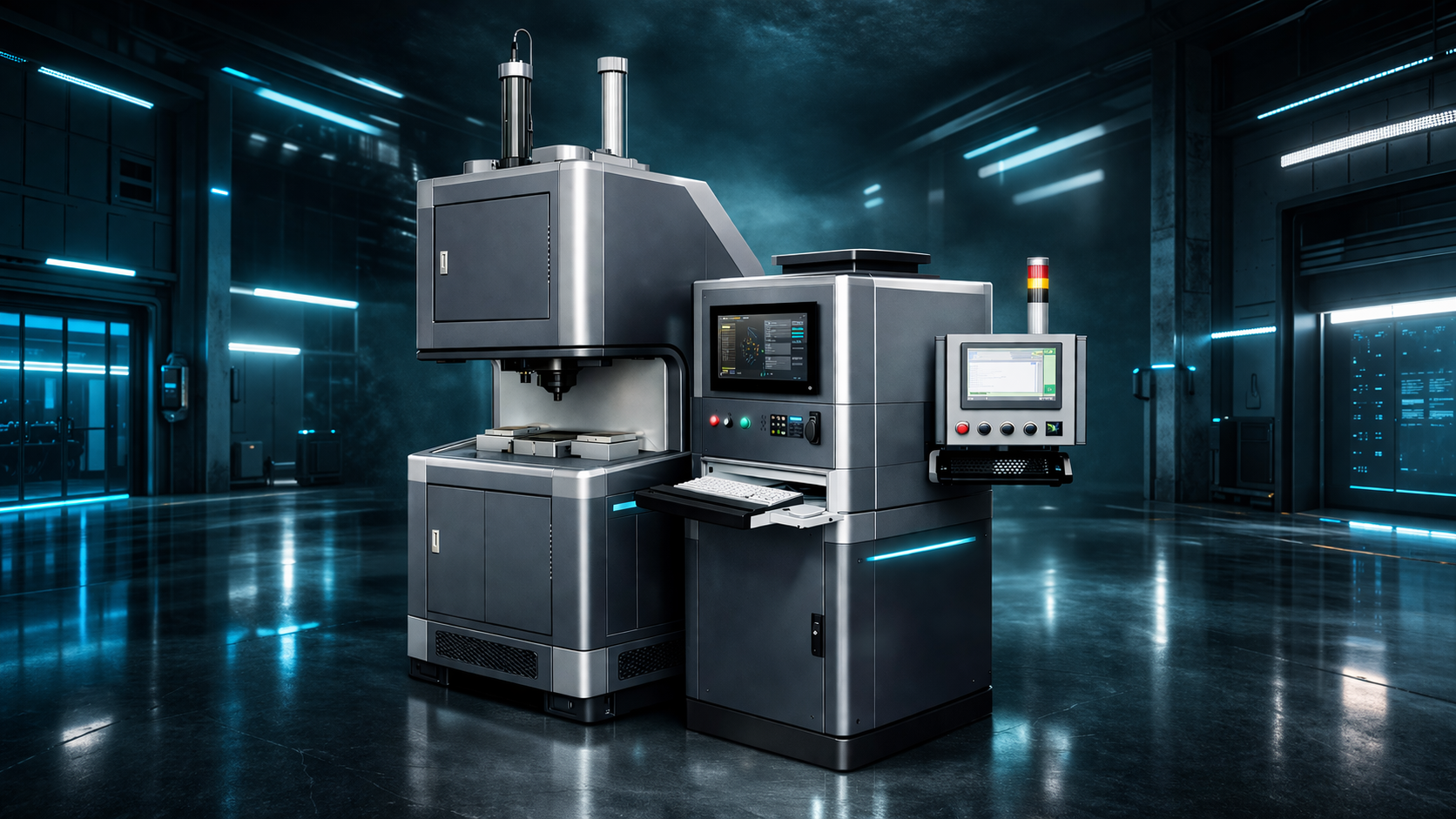 AFM stroj — průmyslová jednotka pro odjehlování viskoelastickými abrazivy