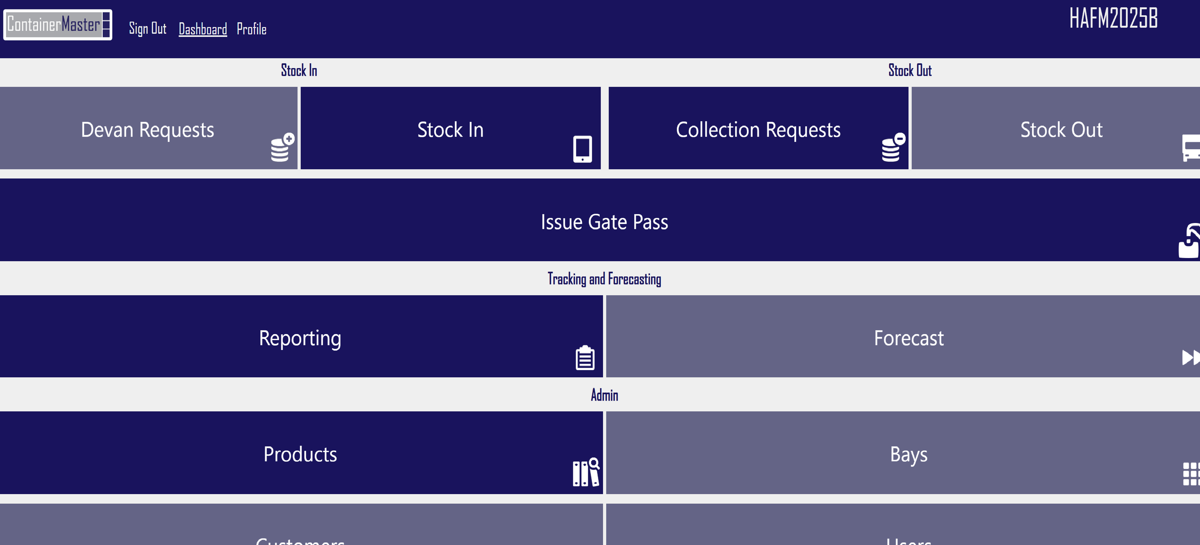 ContainerMaster 3 — Web App, launched 2017