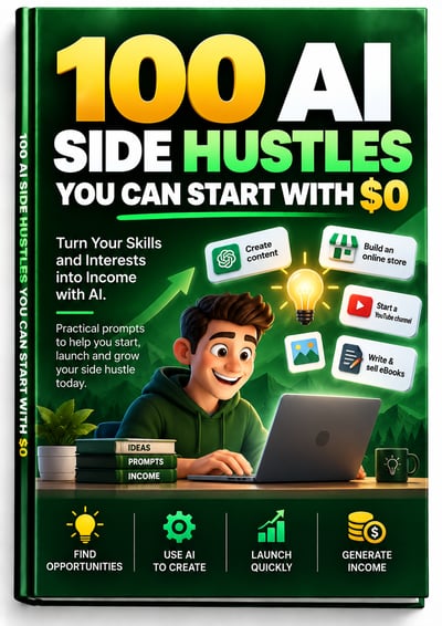Cover of 100 AI Side Hustles You Can Start With $0