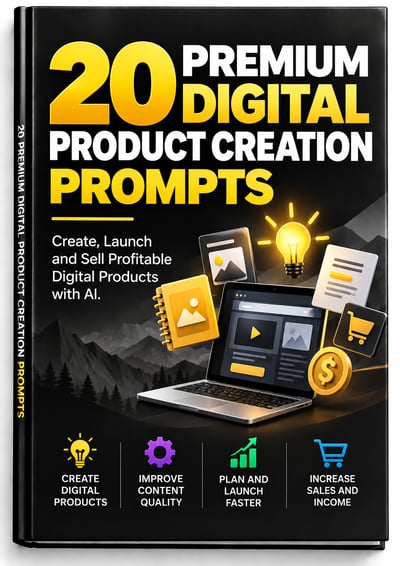 Cover of 20 Premium Digital Product Creation Prompts