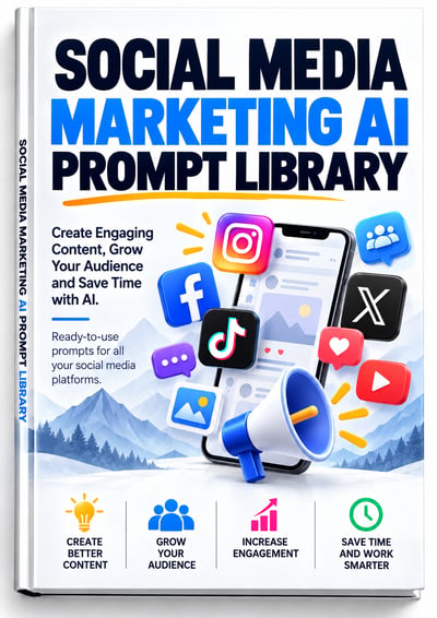 Cover of Social Media Marketing AI Prompt Library