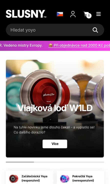 E-shop Slušný na mobilu