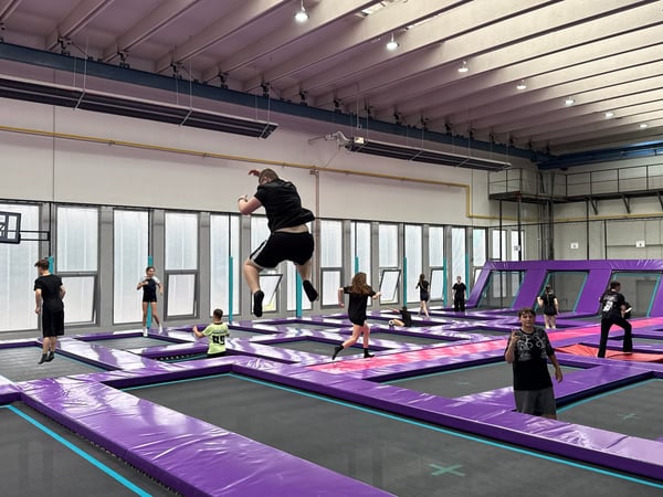 Trampolínová hala – pohled