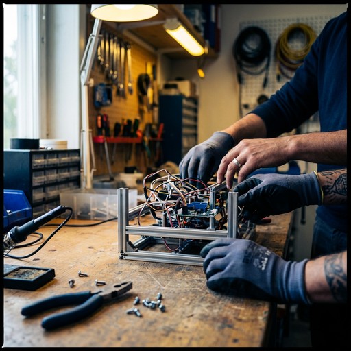 Handen aan een naaimachine tijdens een workshop
