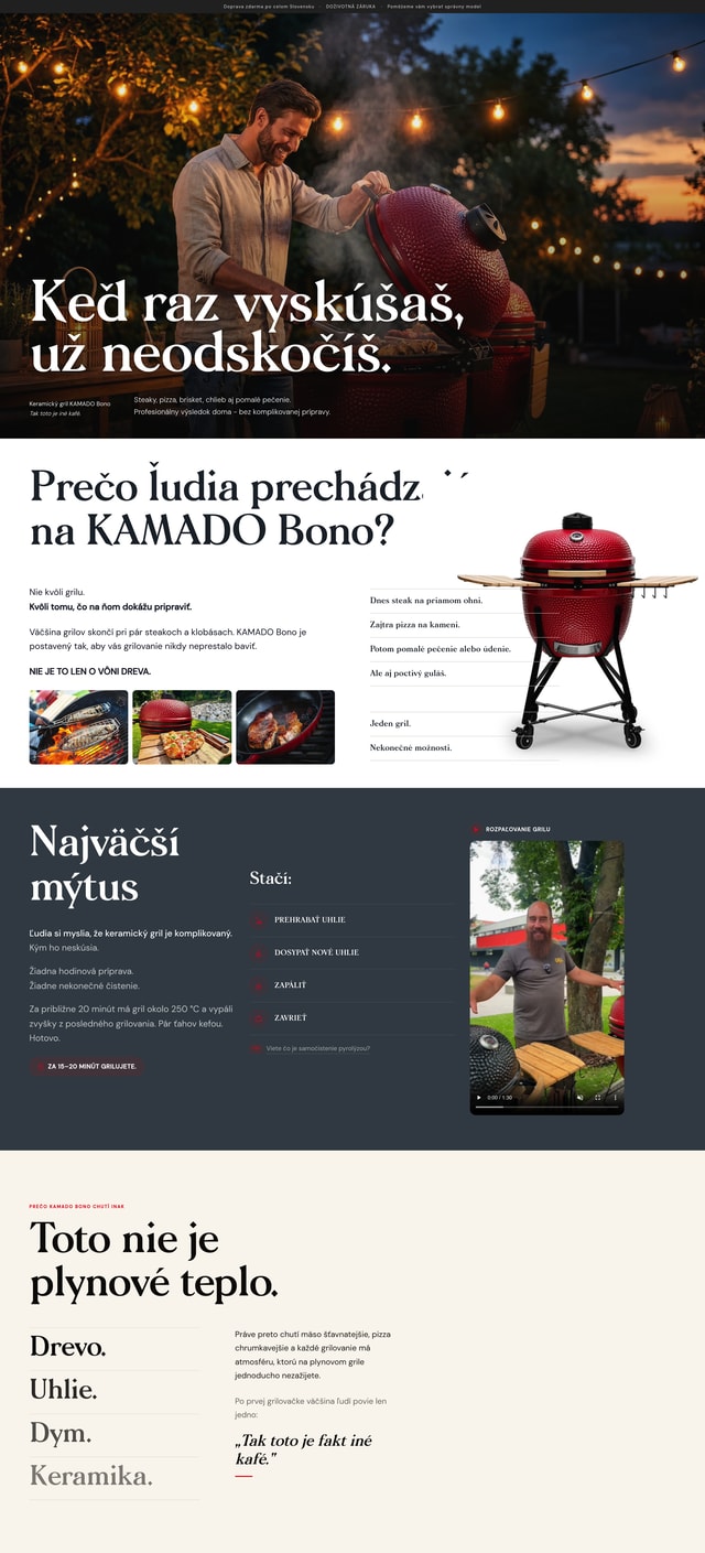 Product site for a premium grill brand