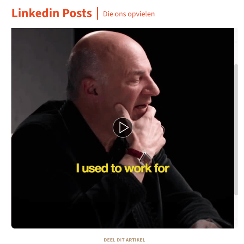LinkedIn post selection voorbeeld