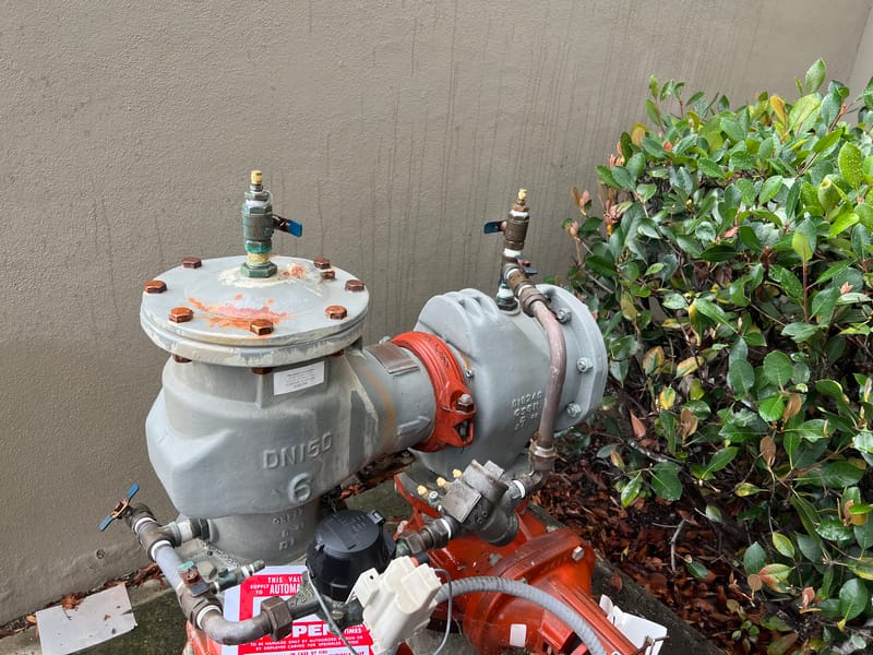Commercial-grade DN150 backflow assembly serviced by Southern California Backflow Testing