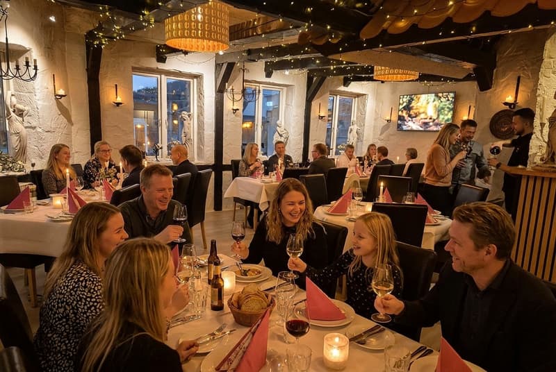 The upstairs dining room, used for parties and events
