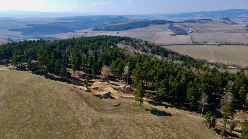 Letecký pohľad na traily Trailpark Žehra
