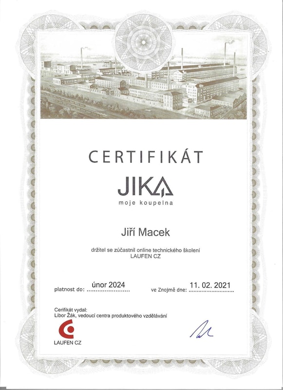 Certifikát JIKA