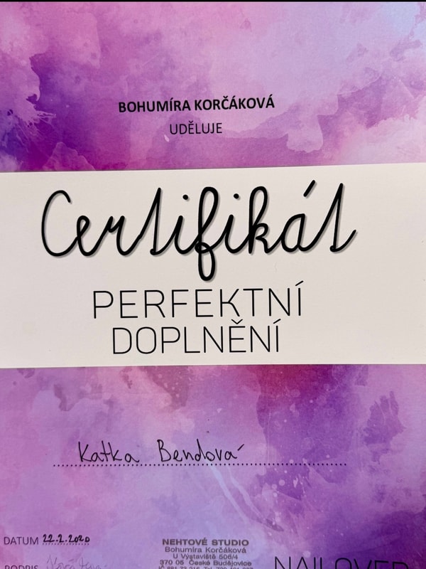 Certifikát Perfektní doplnění