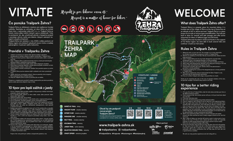 Mapa trailov – Trailpark Žehra