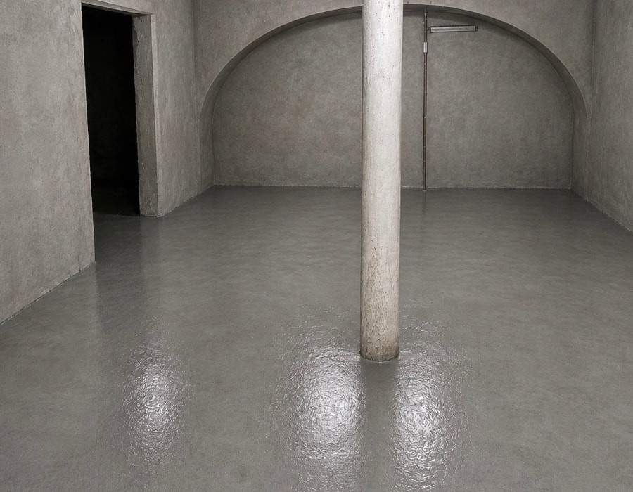 Na kelderdichting — droge strak afgewerkte gewelfde kelder in Brugge