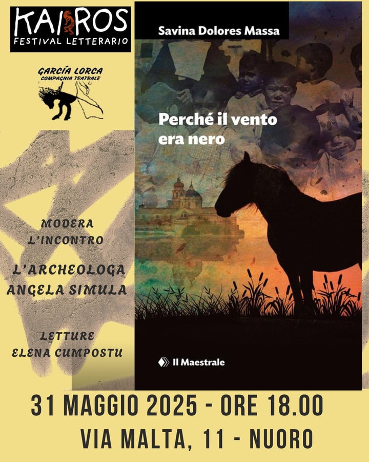 Locandina dell’incontro del 31 maggio 2025 con Savina Dolores Massa