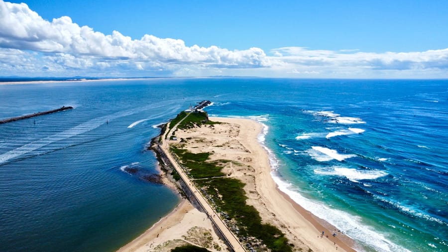 Nobbys Beach and the Newcastle coastline, NSW