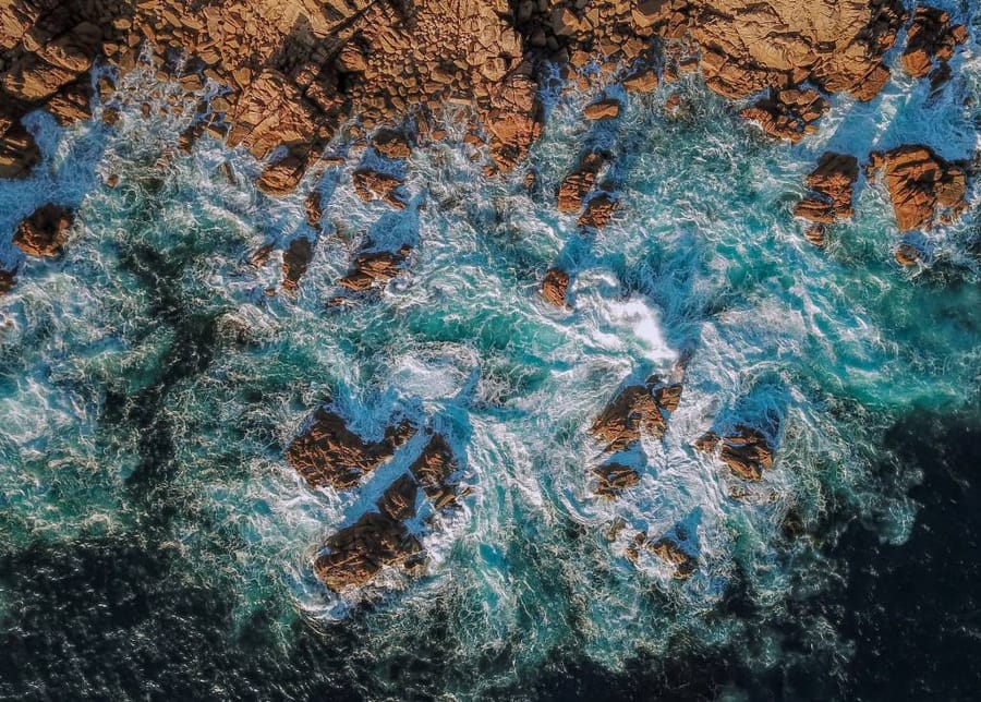 Waves around the rocks on Phillip Island's south coast