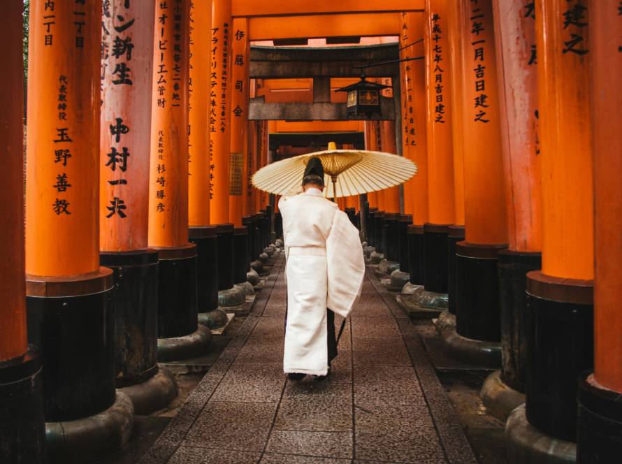 A busy street scene in Japan