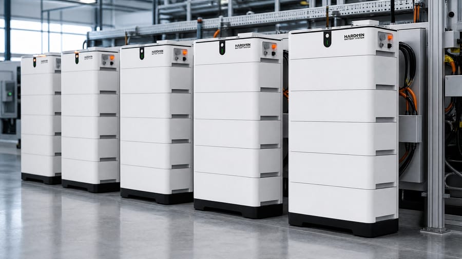 Bateriové úložiště HARDMIN Battery System v průmyslovém provedení