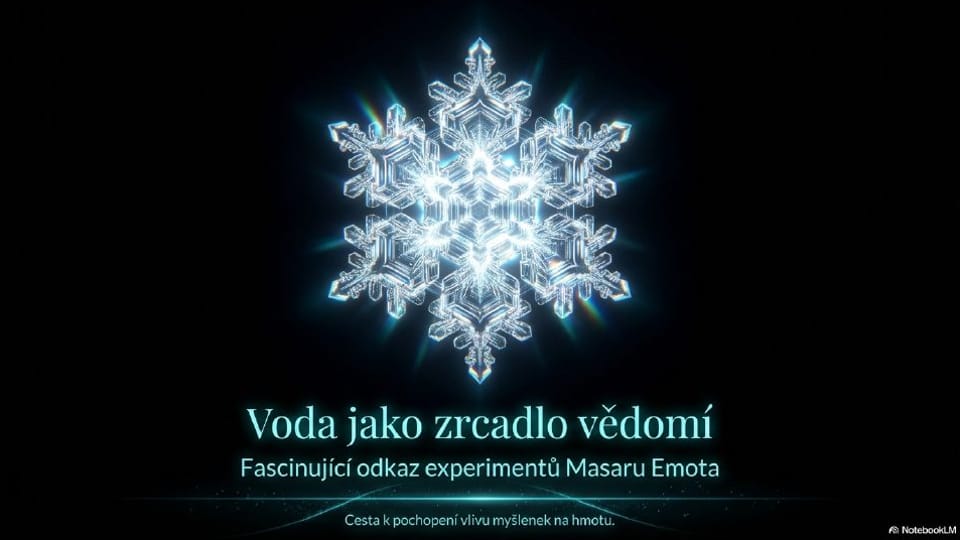 Titulní strana prezentace Voda a vědomí: krystaly a karma