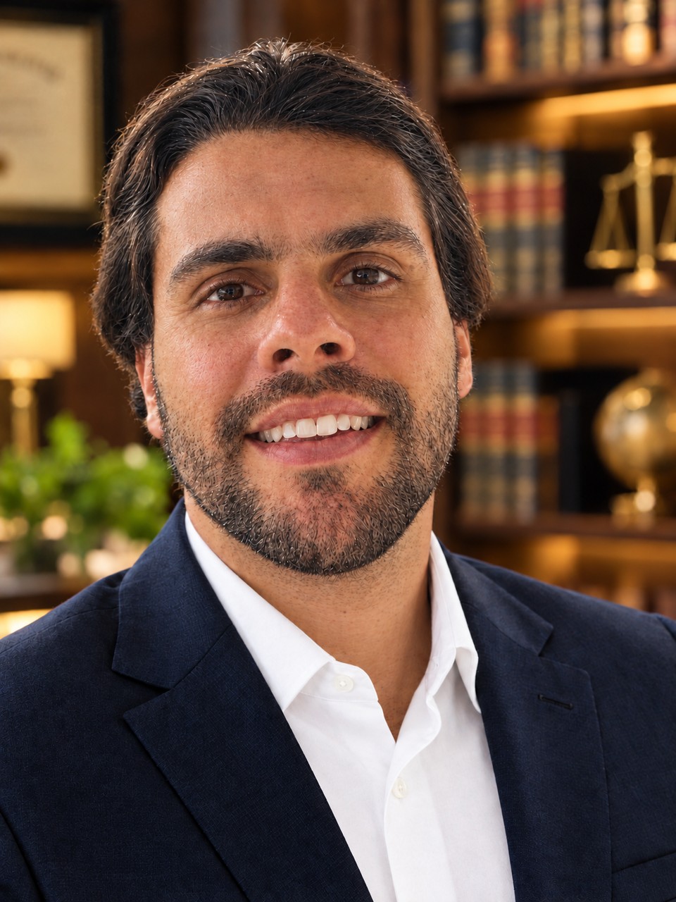 Leandro Miranda, advogado imobiliário, em seu escritório