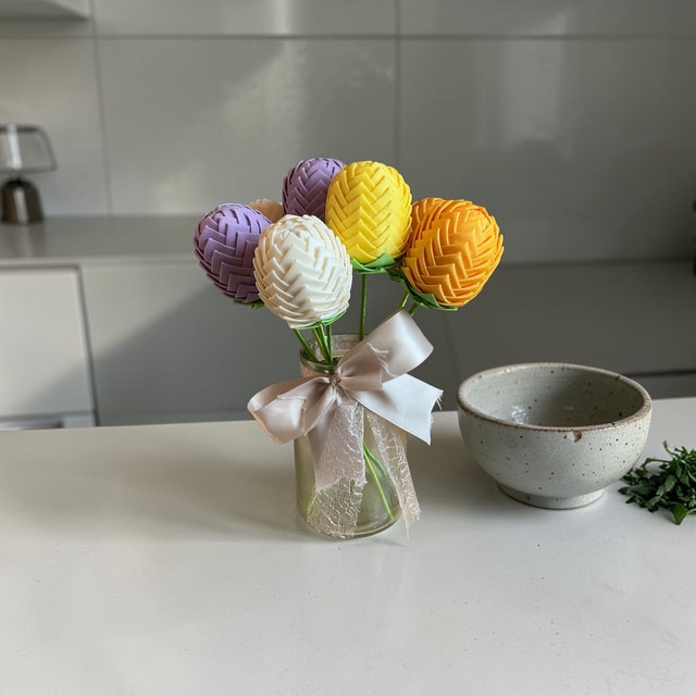 Handmade Ribbon Tulips — Everlasting Artificial Flower Home Décor