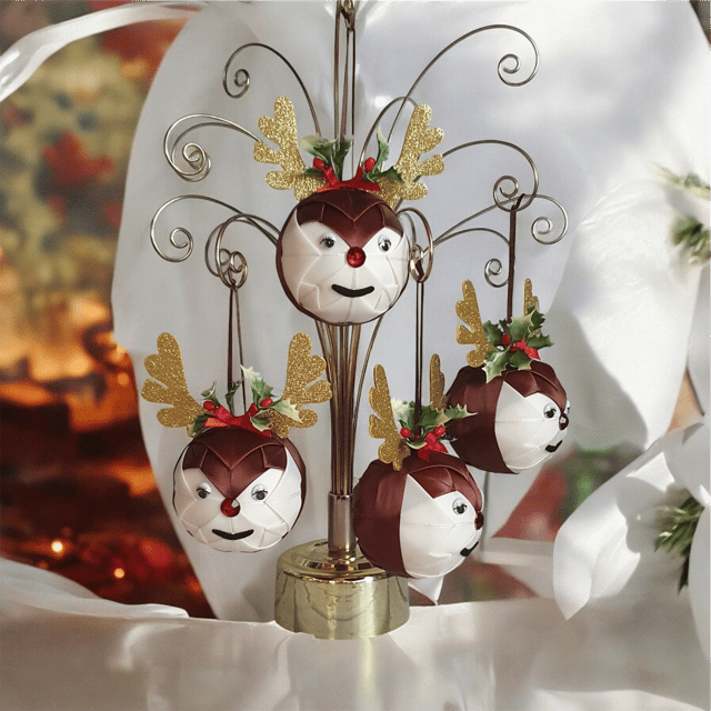 Handmade Reindeer Ribbon Bauble — Festive Christmas Hanging Decoration