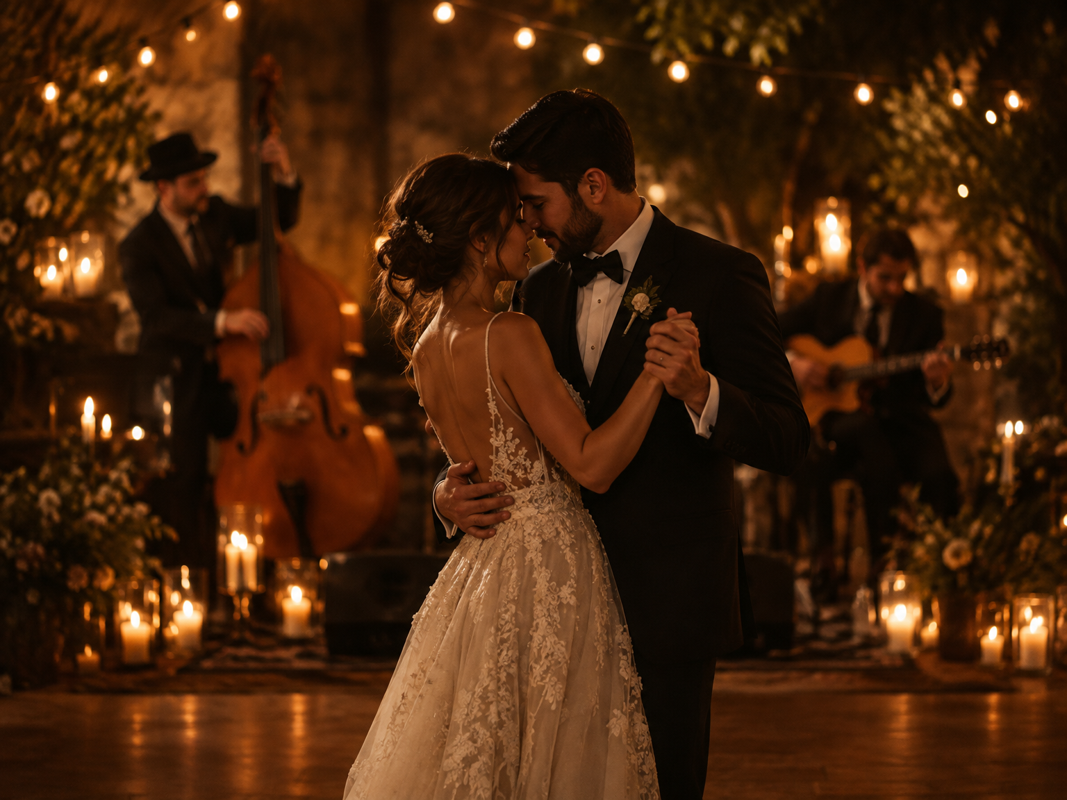 Primer baile de una boda con la banda en directo