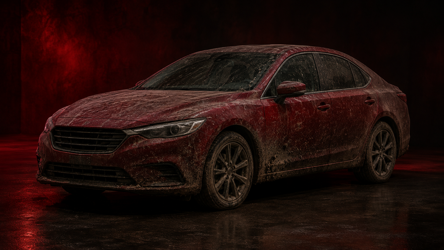 A dusty, dirty car before detailing