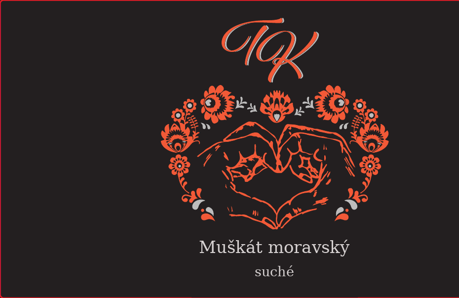 Přední etiketa vína Muškát moravský