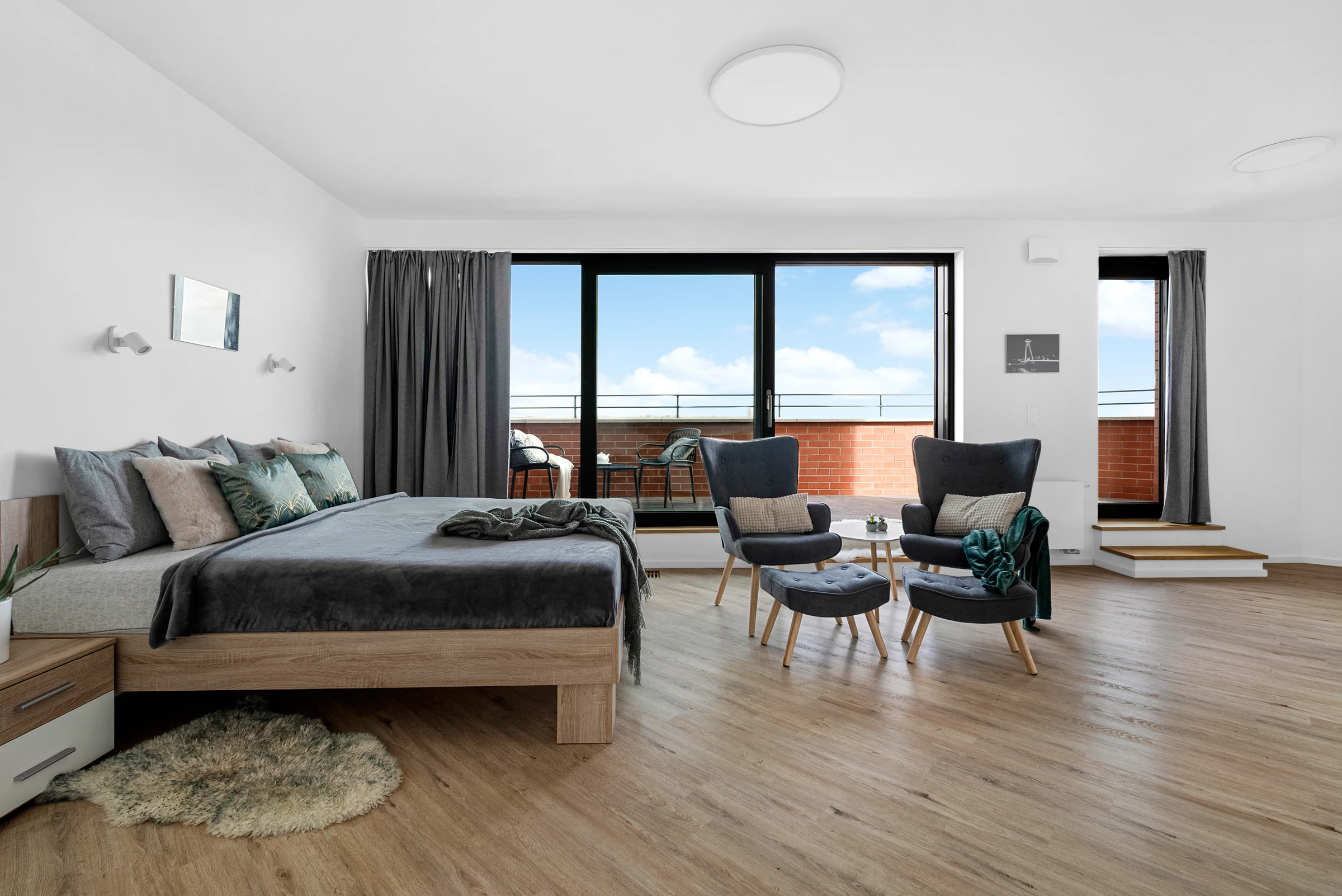 Byt, Kollárova, Brno — Ložnice II, po home stagingu