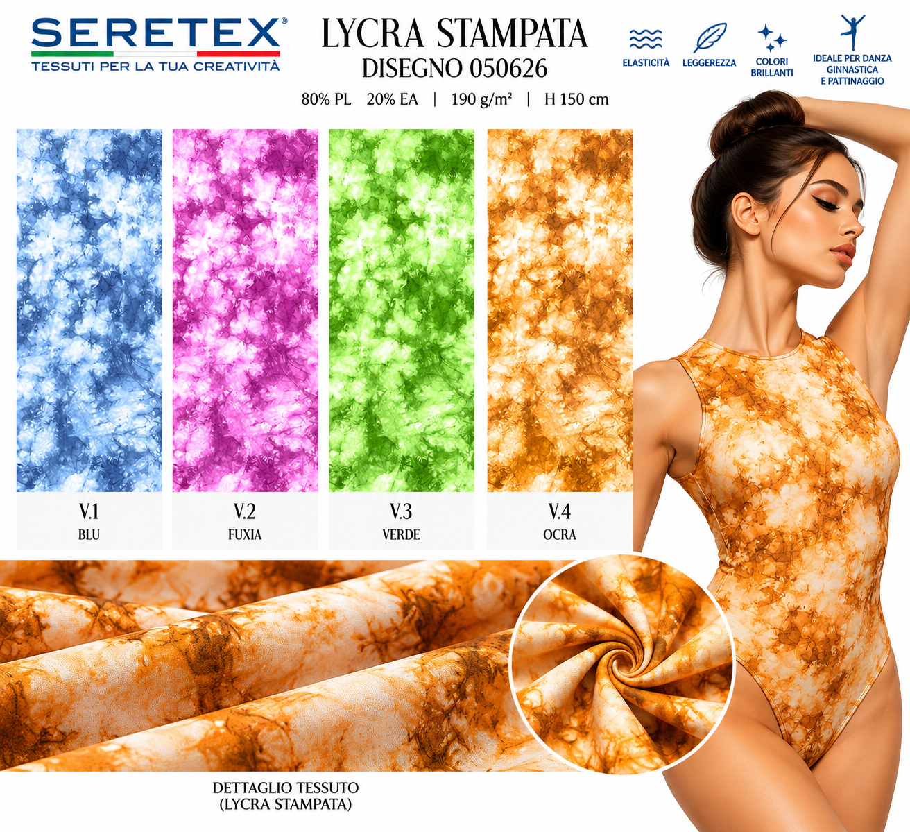 Cartella colori Lycra stampata - Disegno 050626