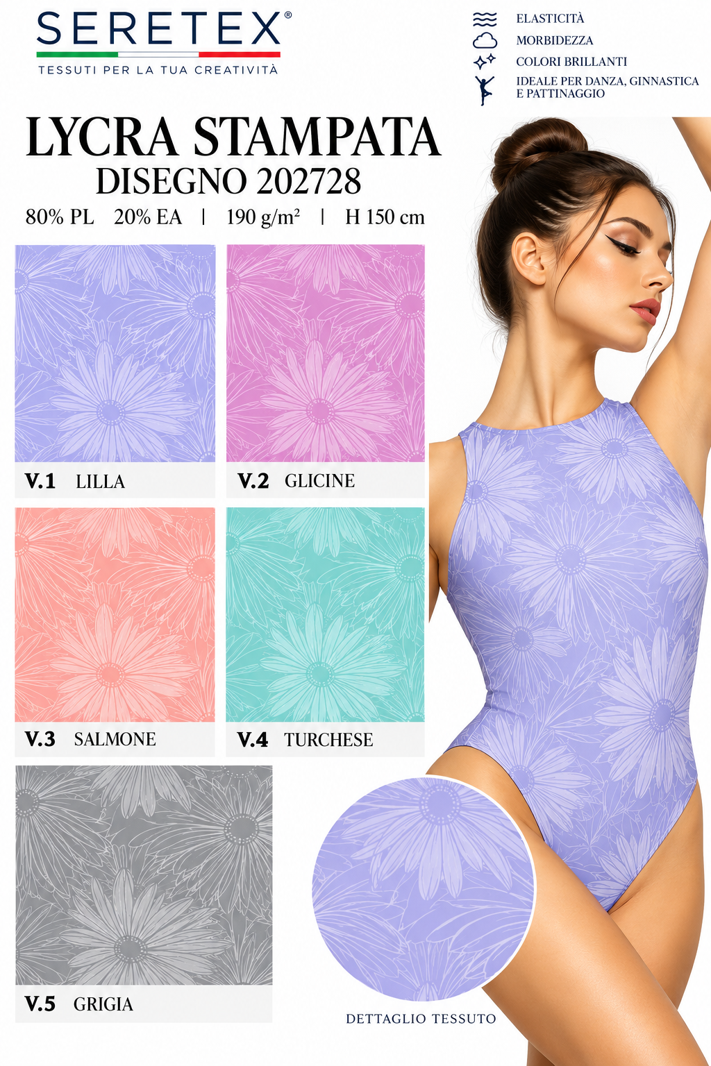Cartella colori Lycra stampata - Disegno 202728
