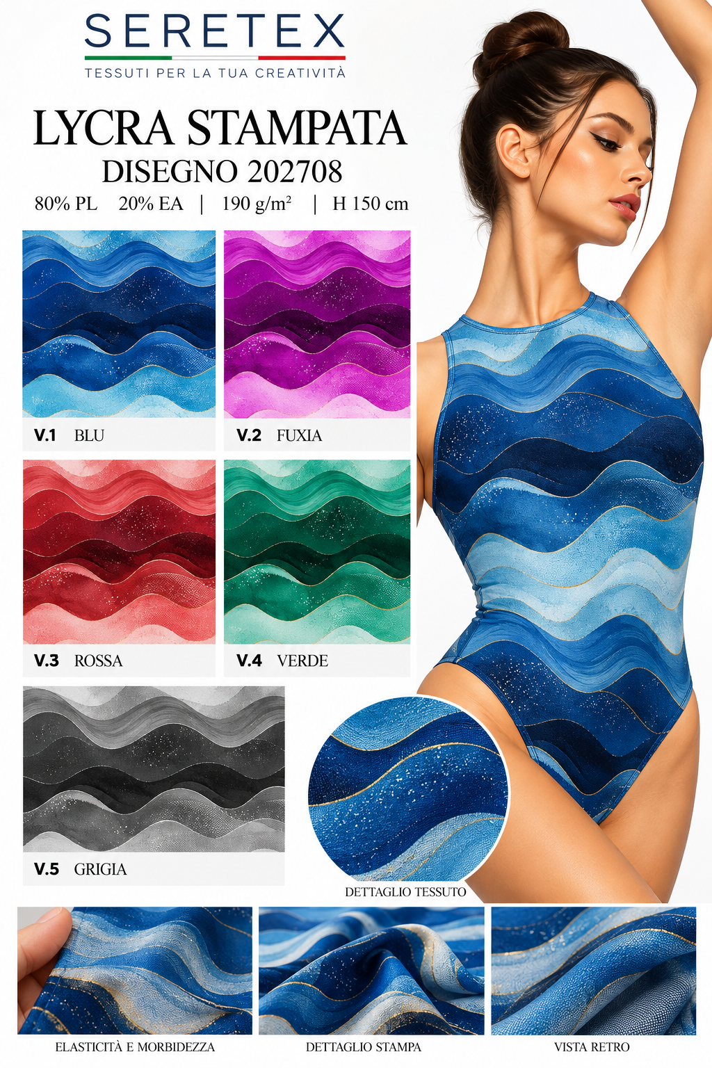 Cartella colori Lycra stampata - Disegno 202708