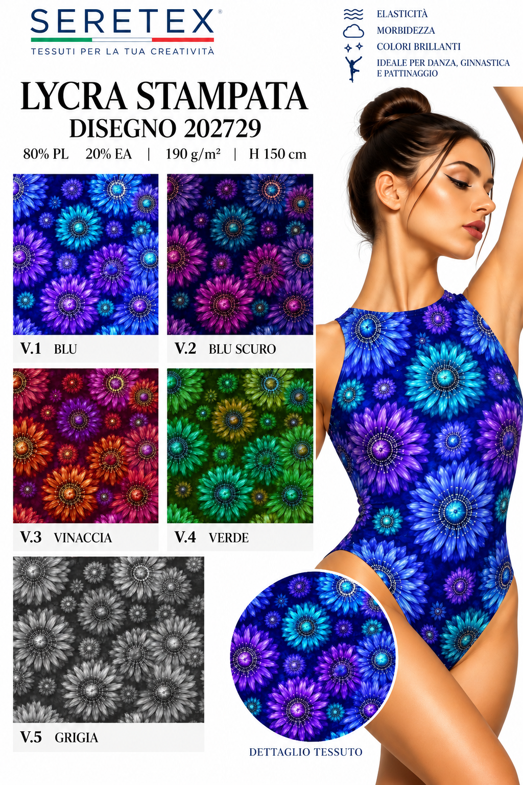 Cartella colori Lycra stampata - Disegno 202729