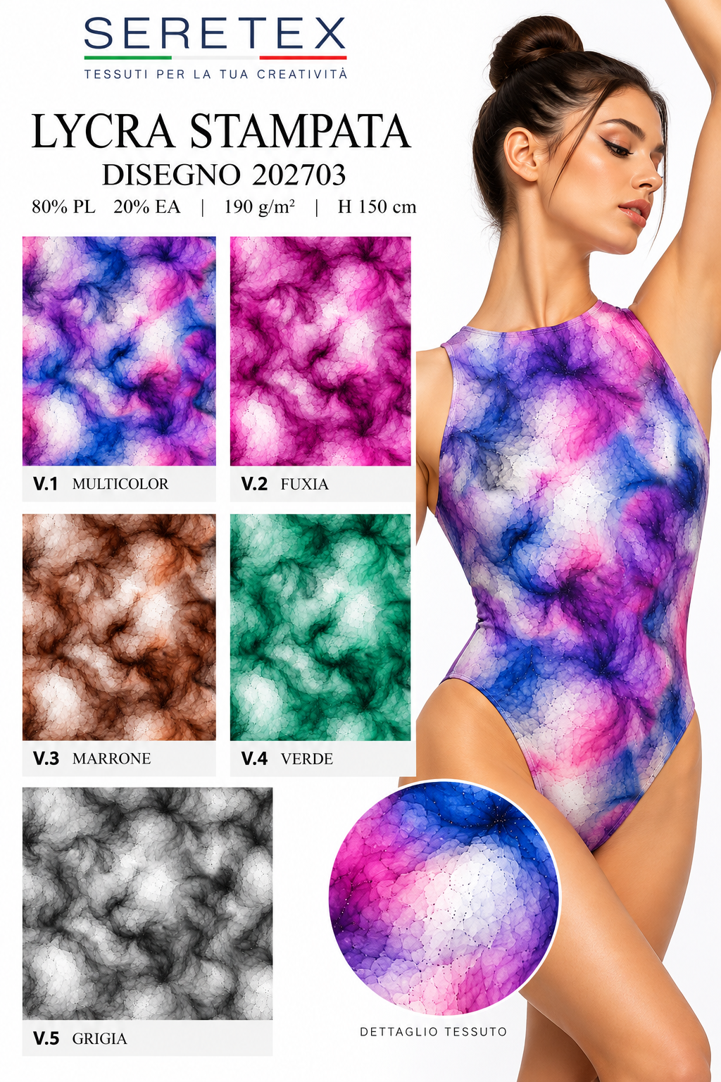 Cartella colori Lycra stampata - Disegno 202703