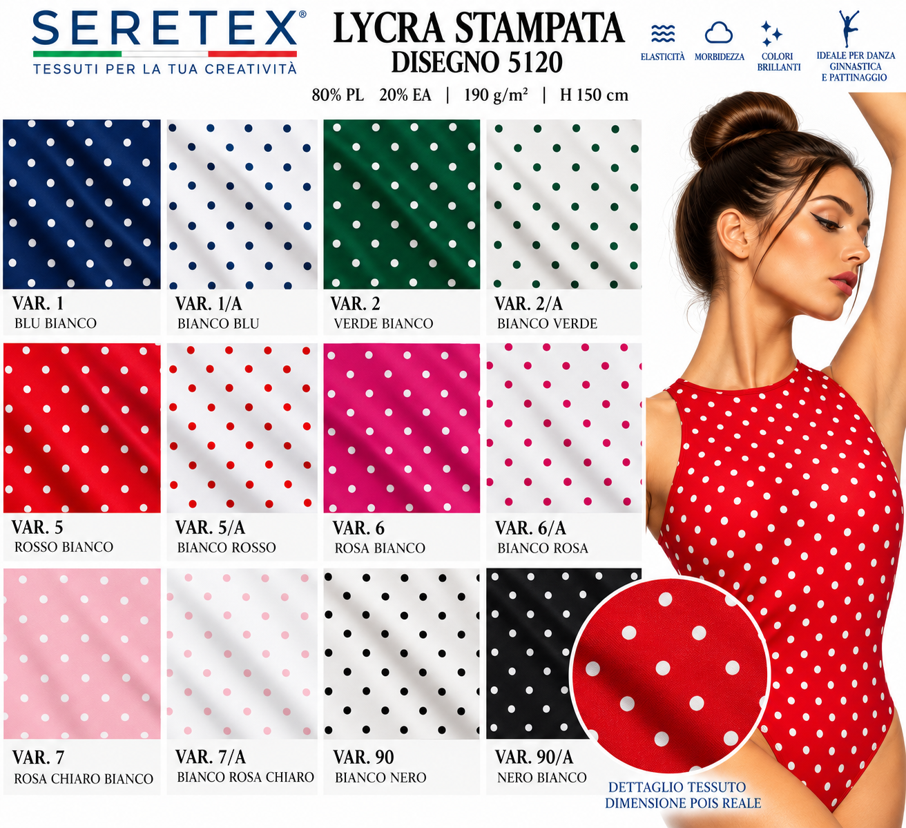 Cartella colori Lycra stampata - Disegno 5120
